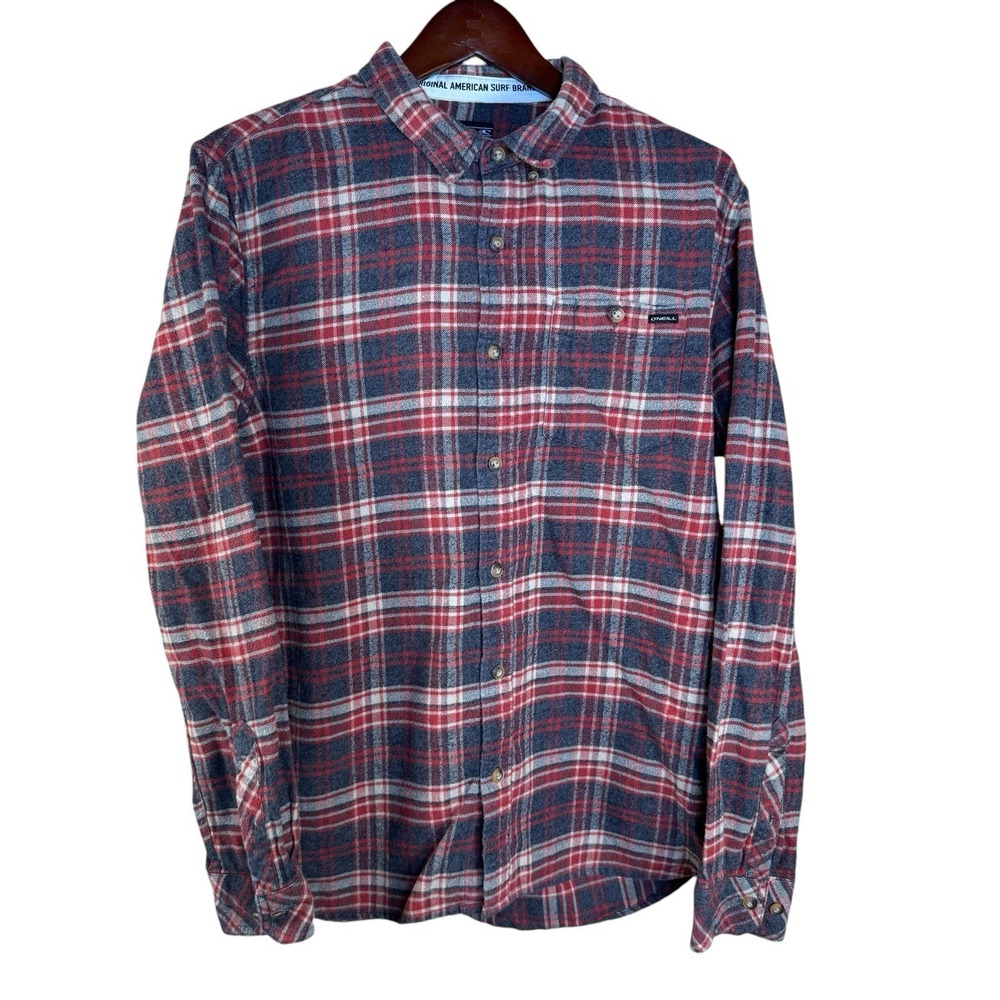 O'Neill Raymond Flannel Shirt Size Med Surfer Classic Fit‎ Plaid Button Up Mens